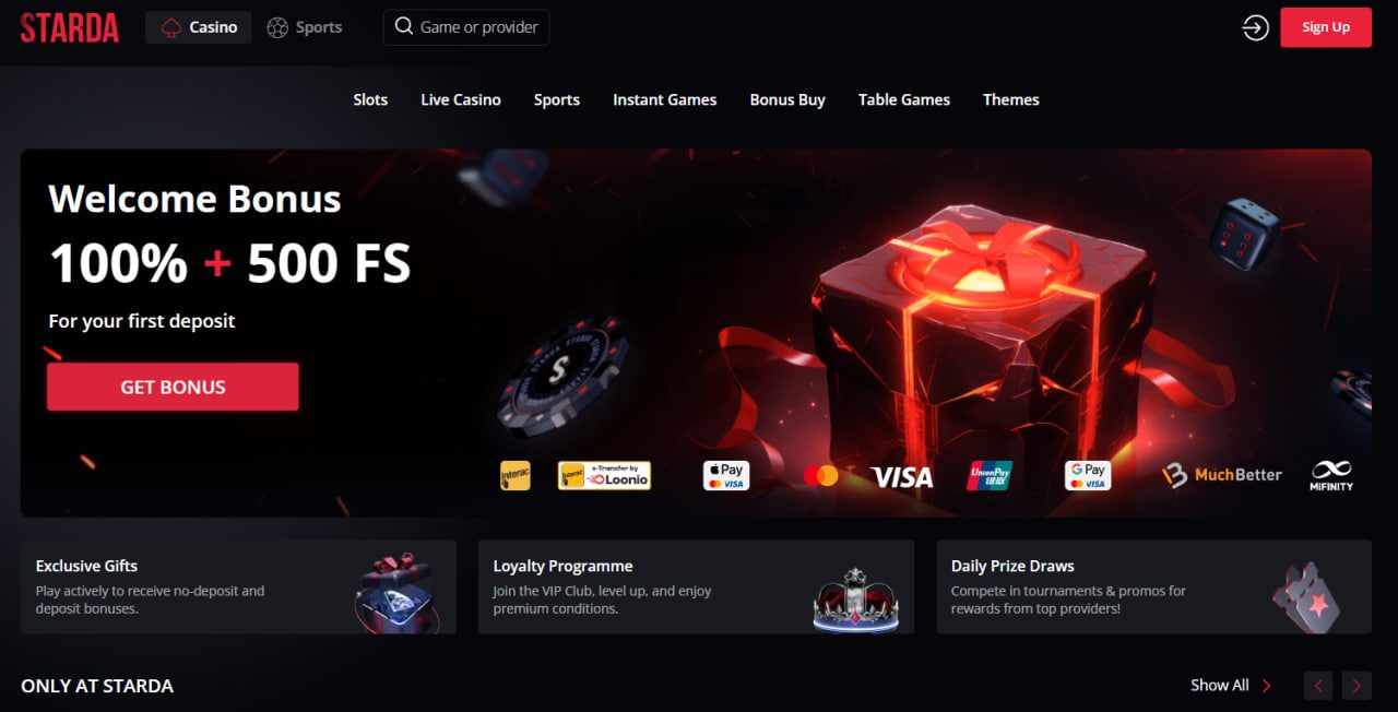 Starda Casino - Bonus, Games, Payouts for Canadian Players