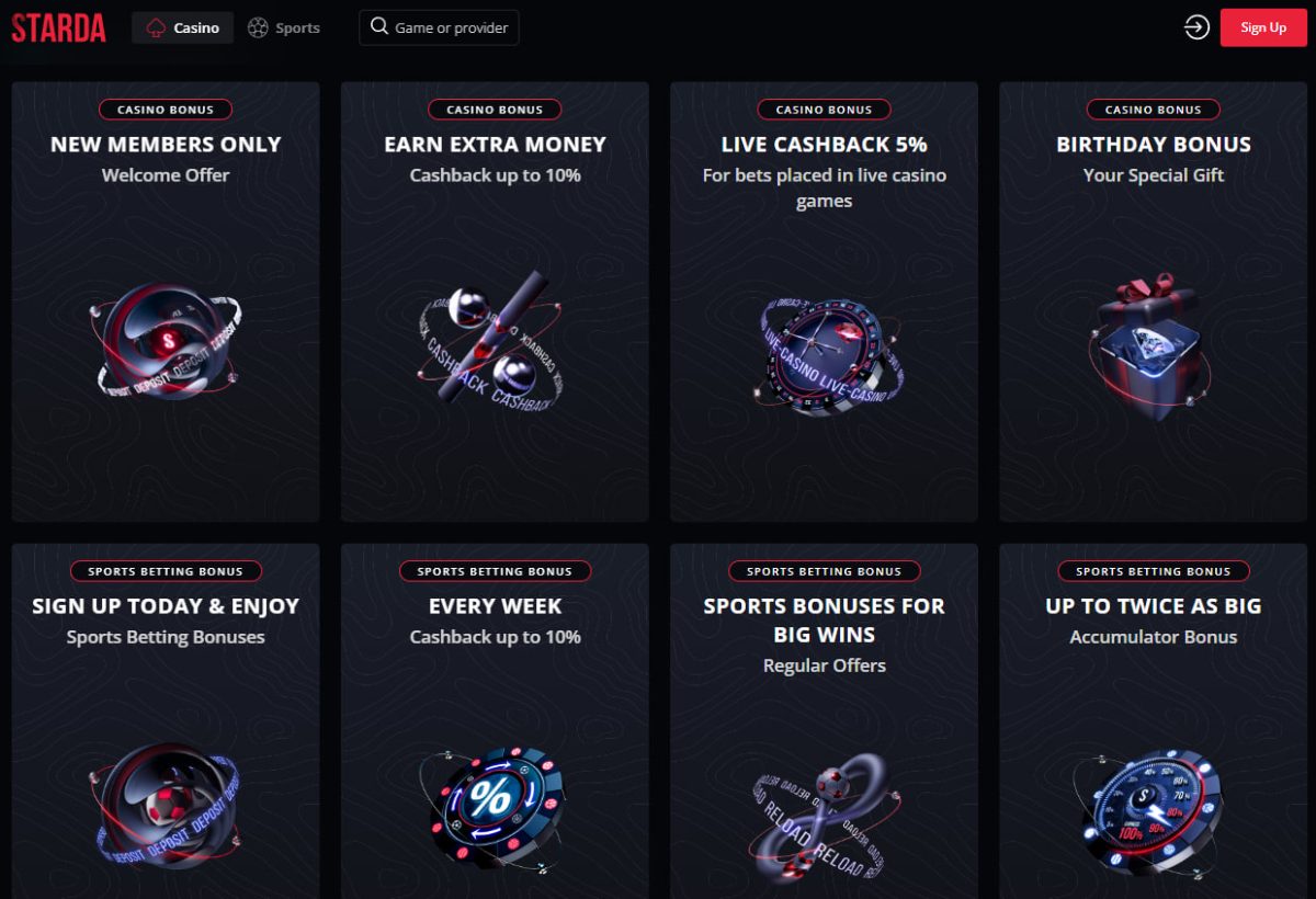 Starda Casino Bonus 2026 — C$600, 500 Spins, Cashback image 2